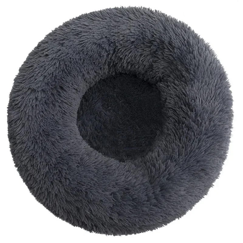Cama redonda para cães e gatos com pelúcia macia - Modelo 2