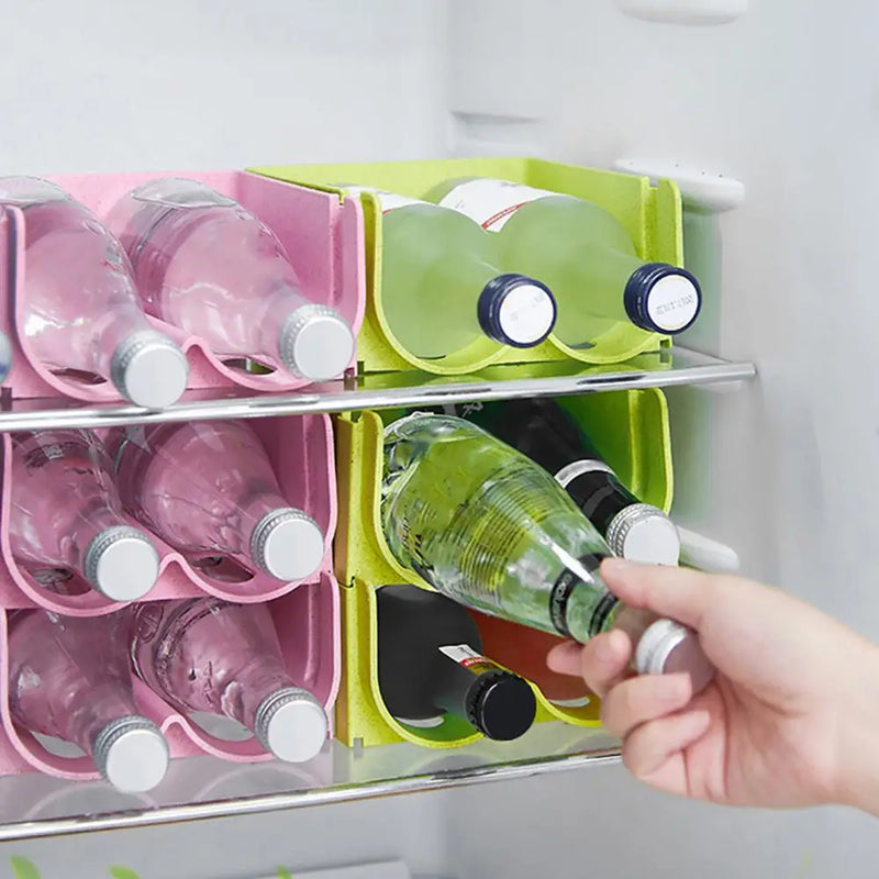 Suporte Empilhável para Latas e Garrafas de Bebidas - Armazenamento de Geladeiras