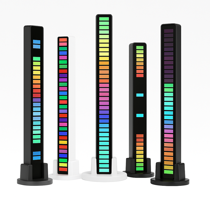 Barras de LED rítmicas com sincronização de som em várias cores e bases