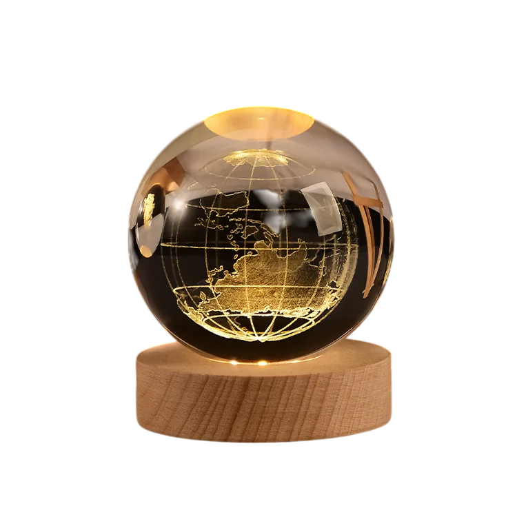 Luminária Bola De Cristal – Mapa do Mundo - Modelo M